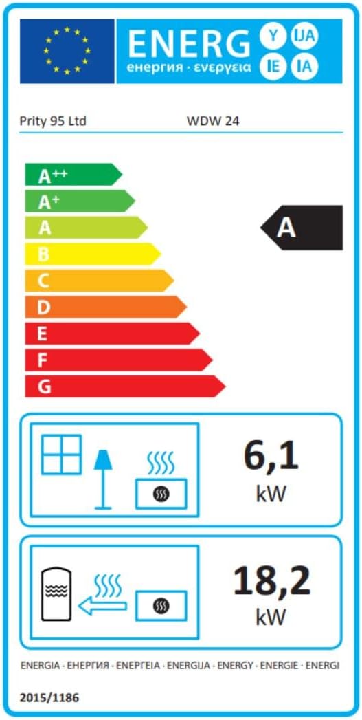 Stufa a legna per impianto di riscaldamento centralizzato Prity WD W24. 23 + 6kw Potenza di riscaldamento - 4