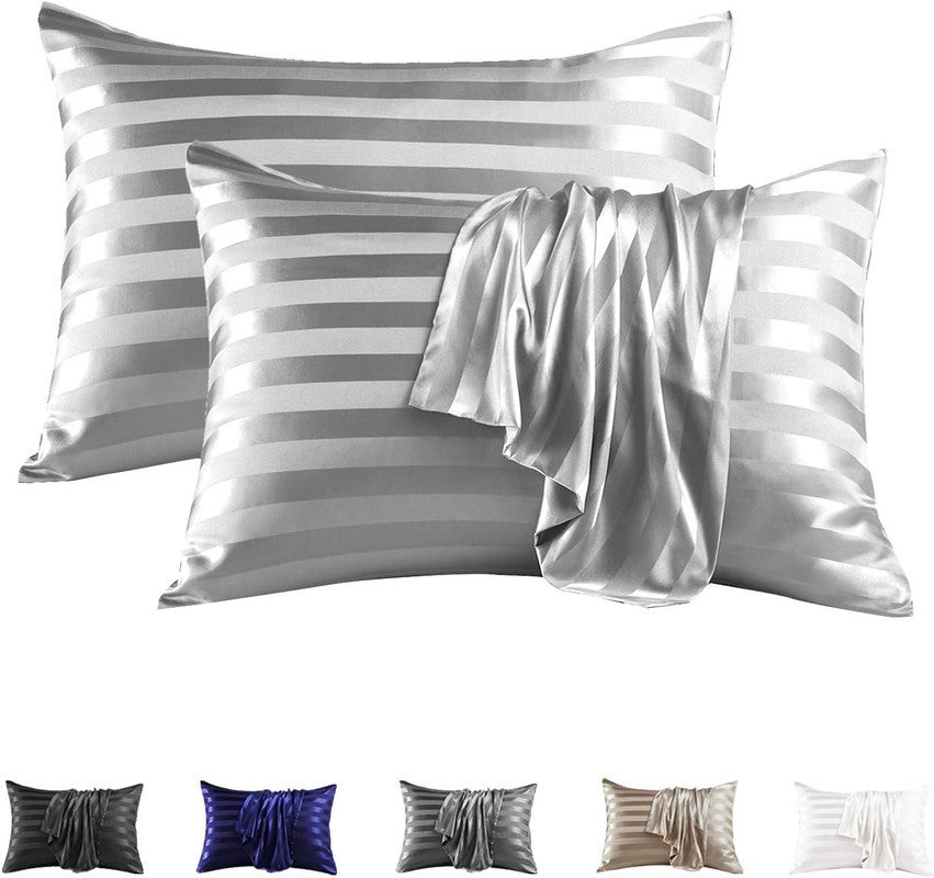 Taies d'oreiller en satin de soie pure lot de deux taies d'oreiller — free download