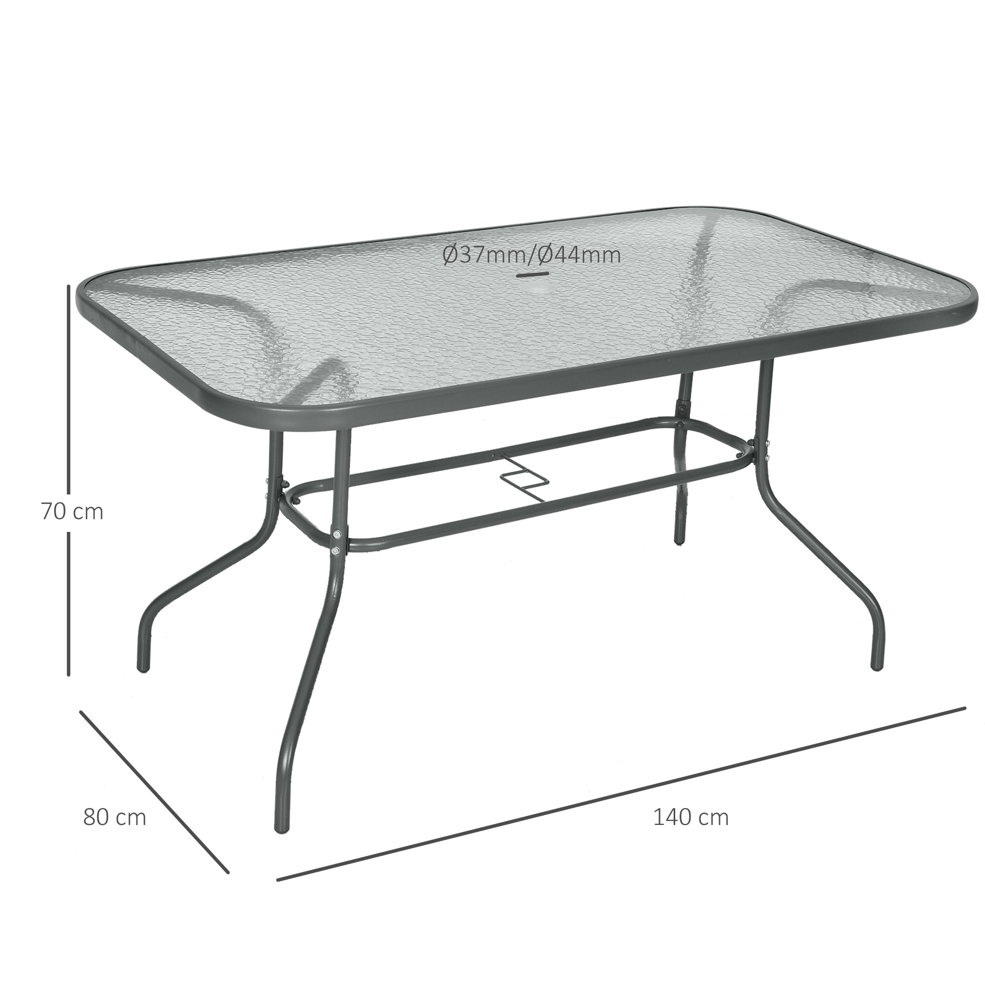 Table de jardin extensible rectangulaire en Métal Gris - 3