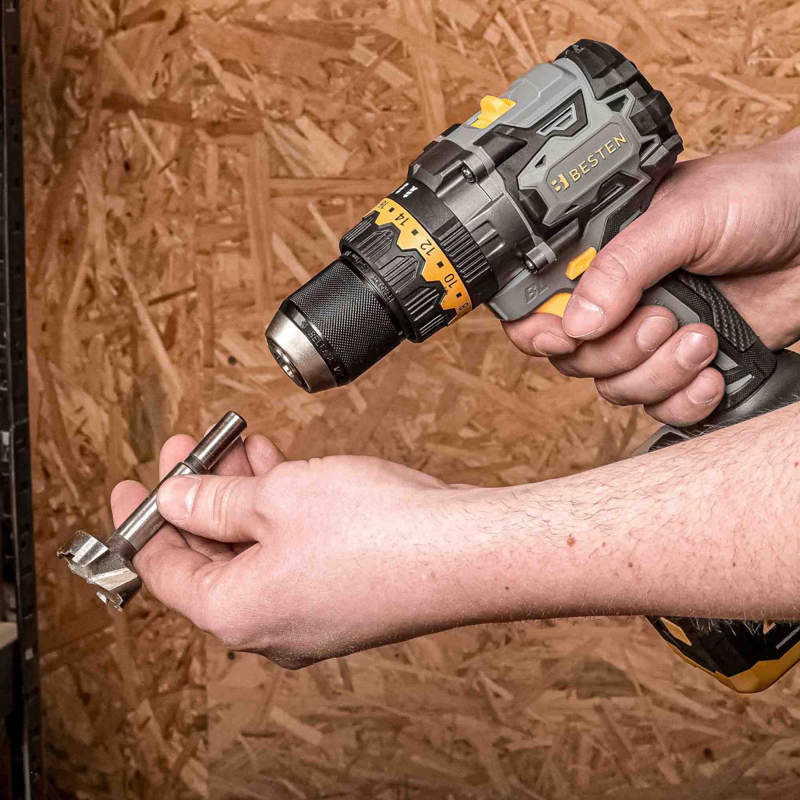 Wiertarko-wkrętarka udarowa BESTEN 20V 150 Nm bezszczotkowa 2x4.0Ah, anty-kickback, walizka - 5