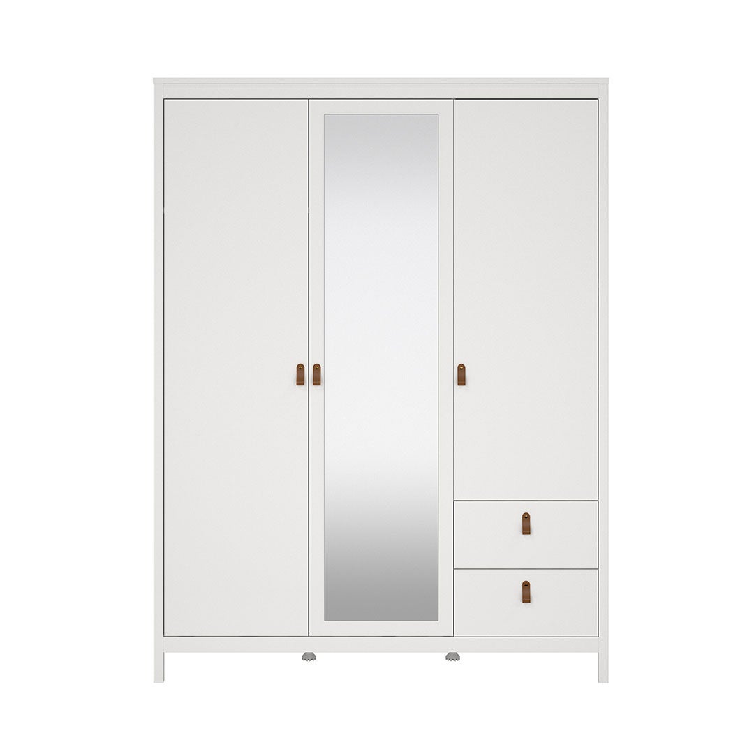 Madrid szafa 199x150x59cm, 2 drzwi, 1 drzwi z lustrem, 2 szuflady biały.
