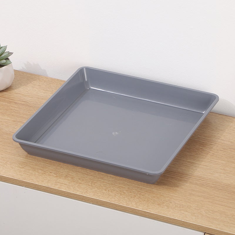 Szara plastikowa doniczka 35*35 cm, kwadratowa tacka ociekowa, odpowiednia do użytku wewnątrz i na zewnątrz, 2 sztuki