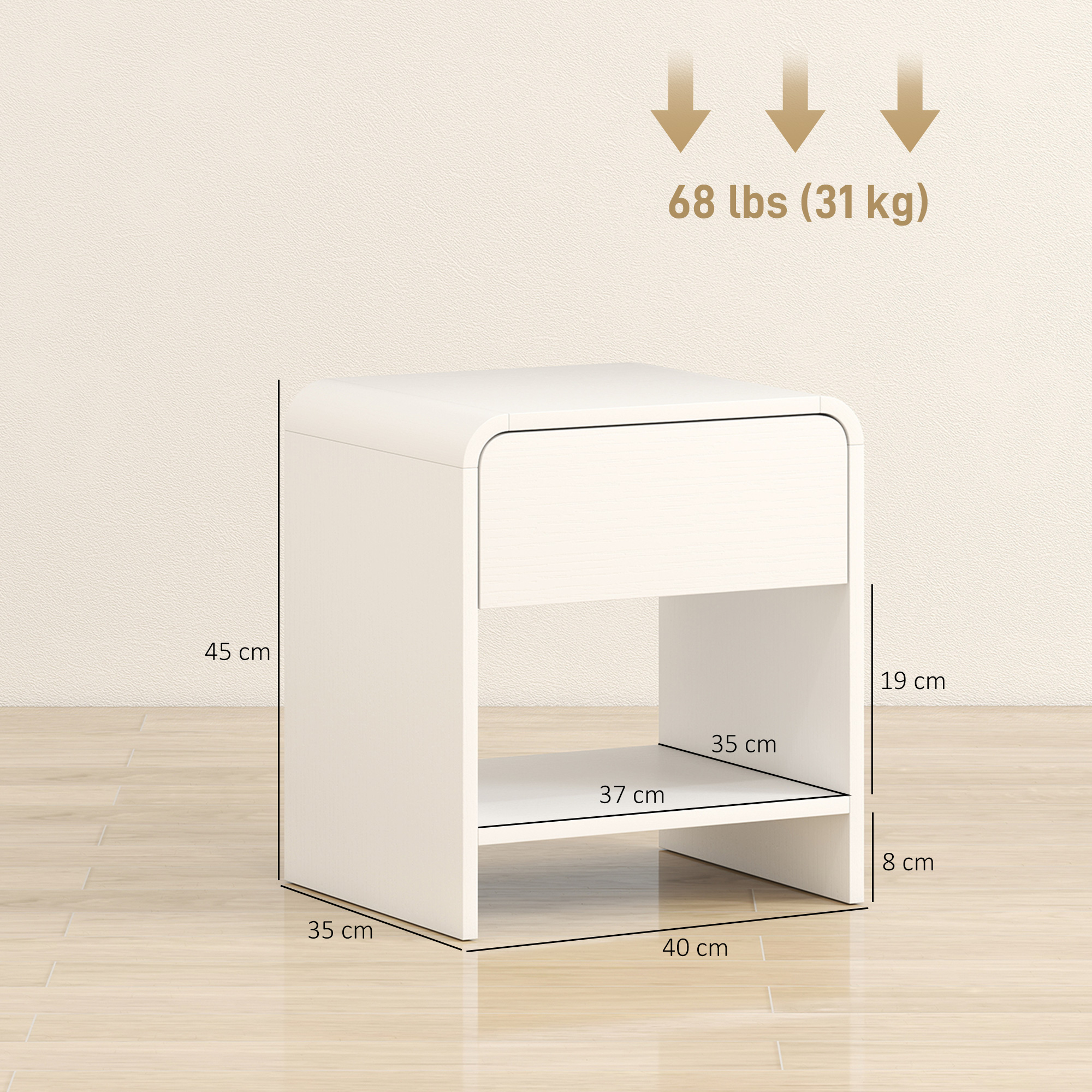 Lot de 2 tables de chevet MDF HOMCOM - 3