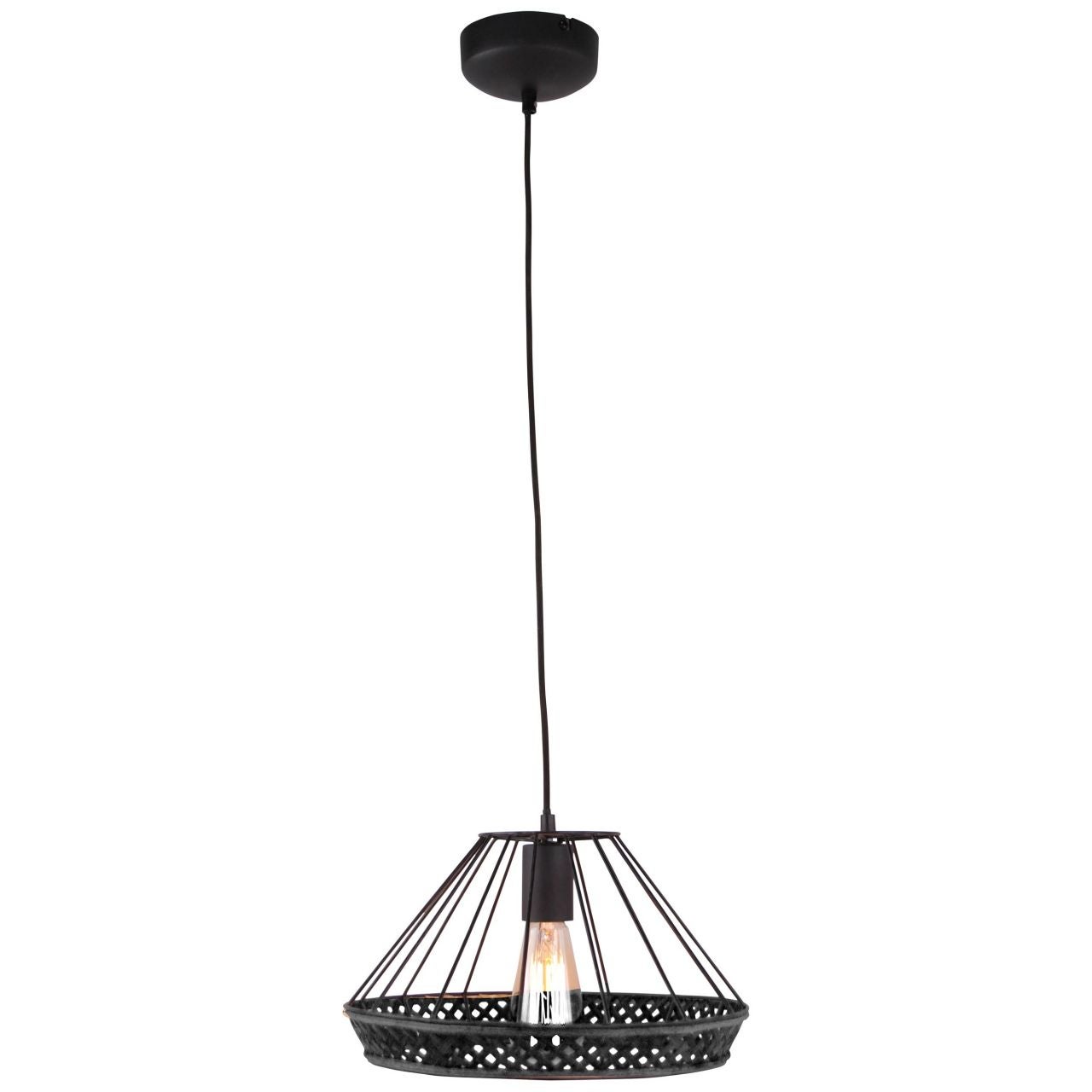 Brilliant lampa sufitowa Sandros 31cm czarny bambus/czarny metal 2x D45, E14, 40 W