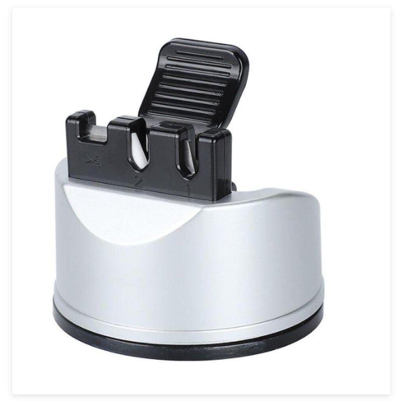 Ostrzałka do noży i nożyczek kuchennych, do noży prostych i ząbkowanych, 3-stopniowe narzędzie do ostrzenia noży, do naprawy i renowacji ostrzy, ost