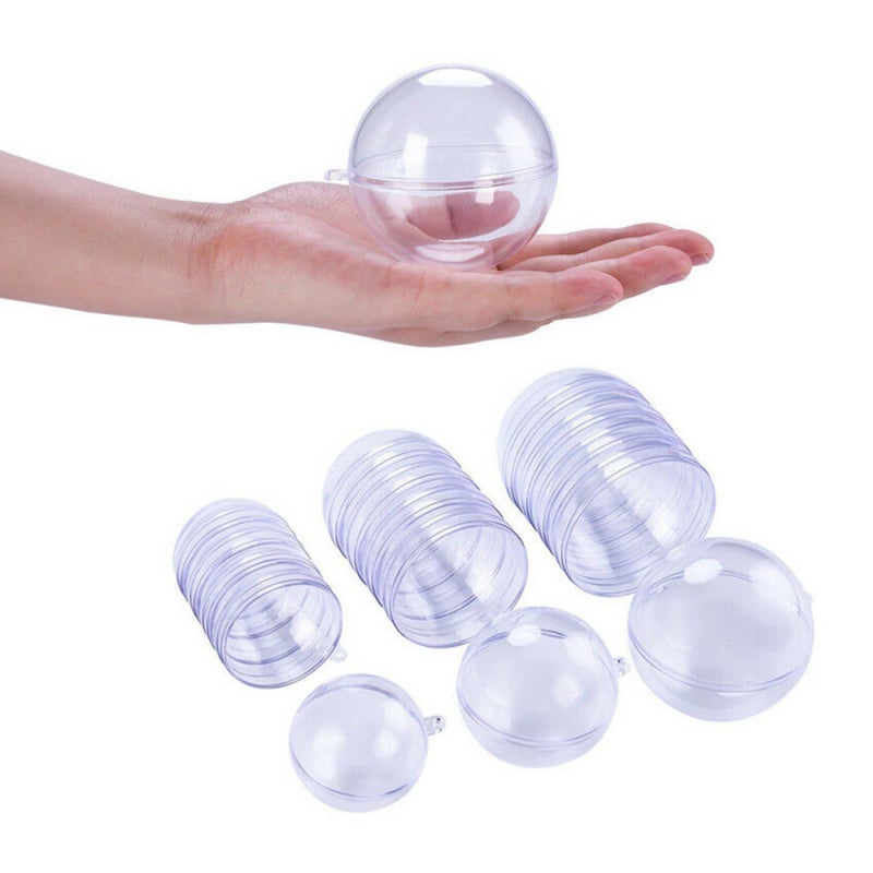 Lot de 15 boules en plastique transparentes à remplir, idéales pour les cadeaux artisanaux et les décorations de Noël. - 6