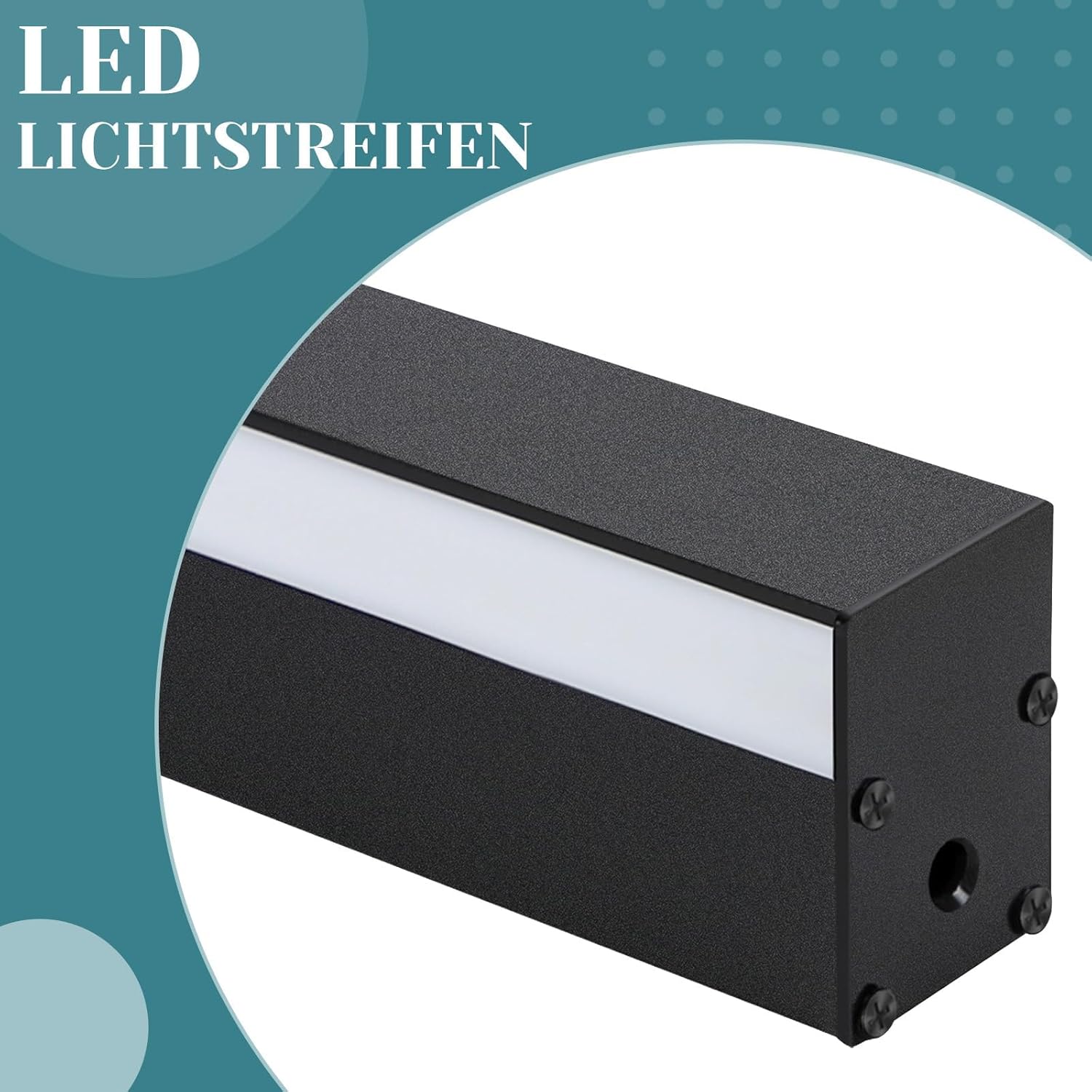 NETTLIFE Kinkiet LED Nowoczesny 80cm 27W Czarny, Lampa Ścienna Design Góra-Dół Ciepła Biel 3000K do Salonu Sypialni Przedpokoju Schodów - 5