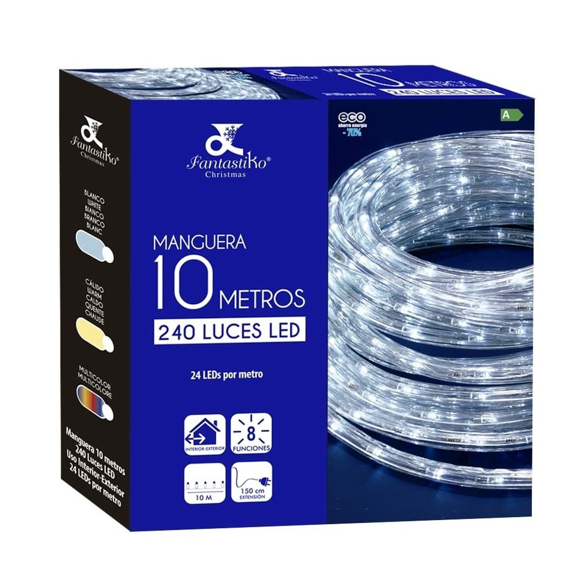Striscia LED A Globbi 80 LED – 10 Metri, Alimentazione A Batteria, Luce Bianca Calda, Impermeabile, Per Albero, Giardino, Matrimonio