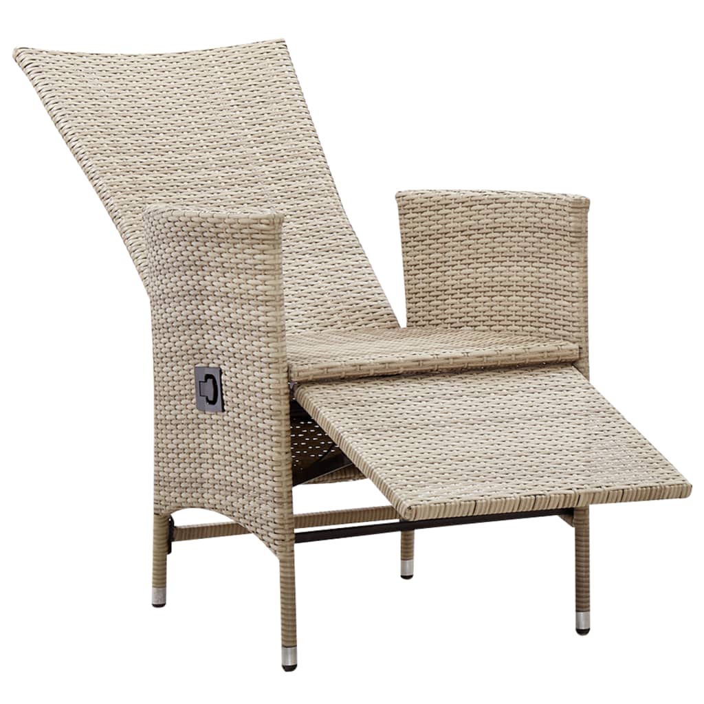 Maison Exclusive - Sedie da Giardino Reclinabili 2 pz con Cuscini Polyrattan Beige - 5