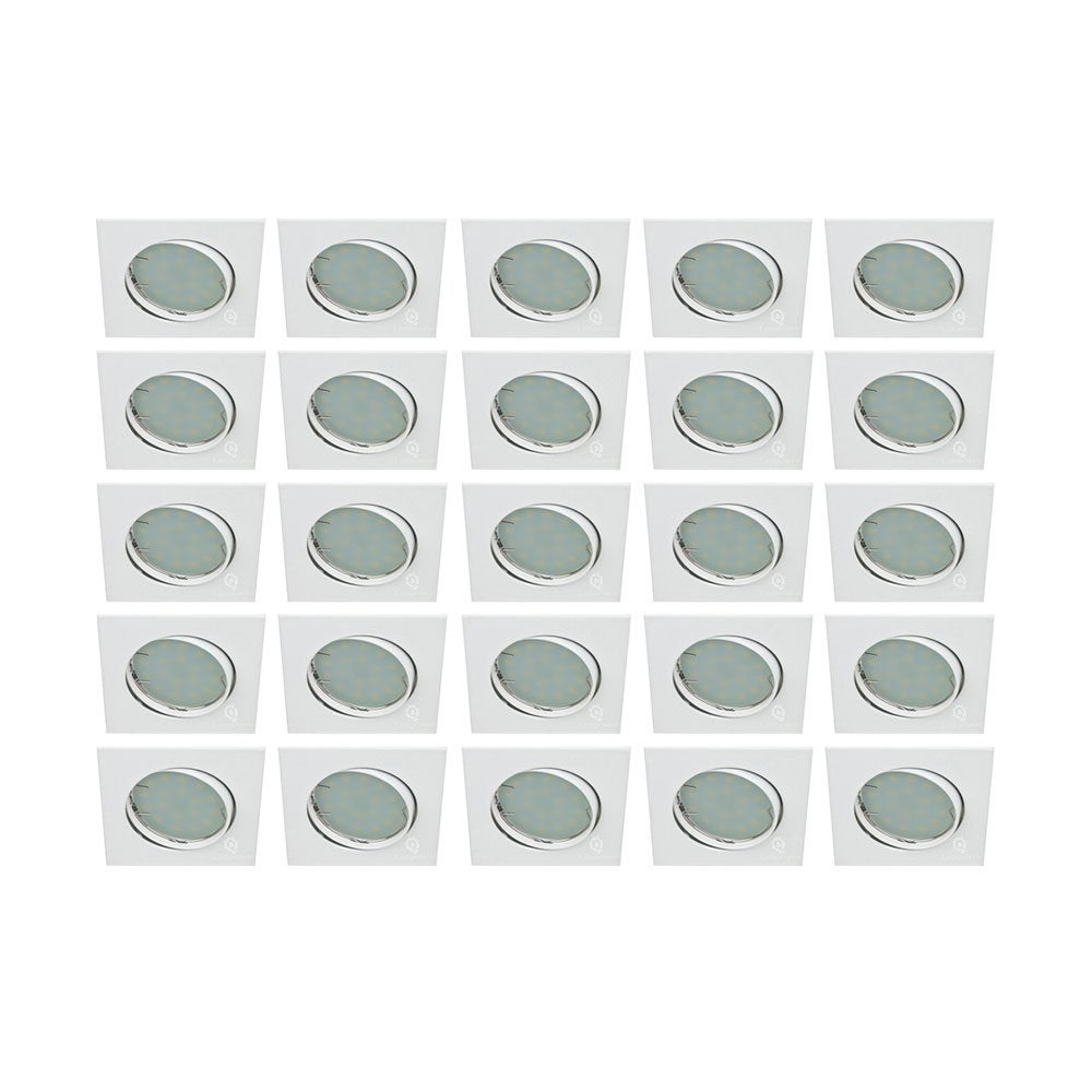 Lot de 25 spot encastrable orientable carré led smd gu10 230v blanc rendu environ 50w halogène - 6