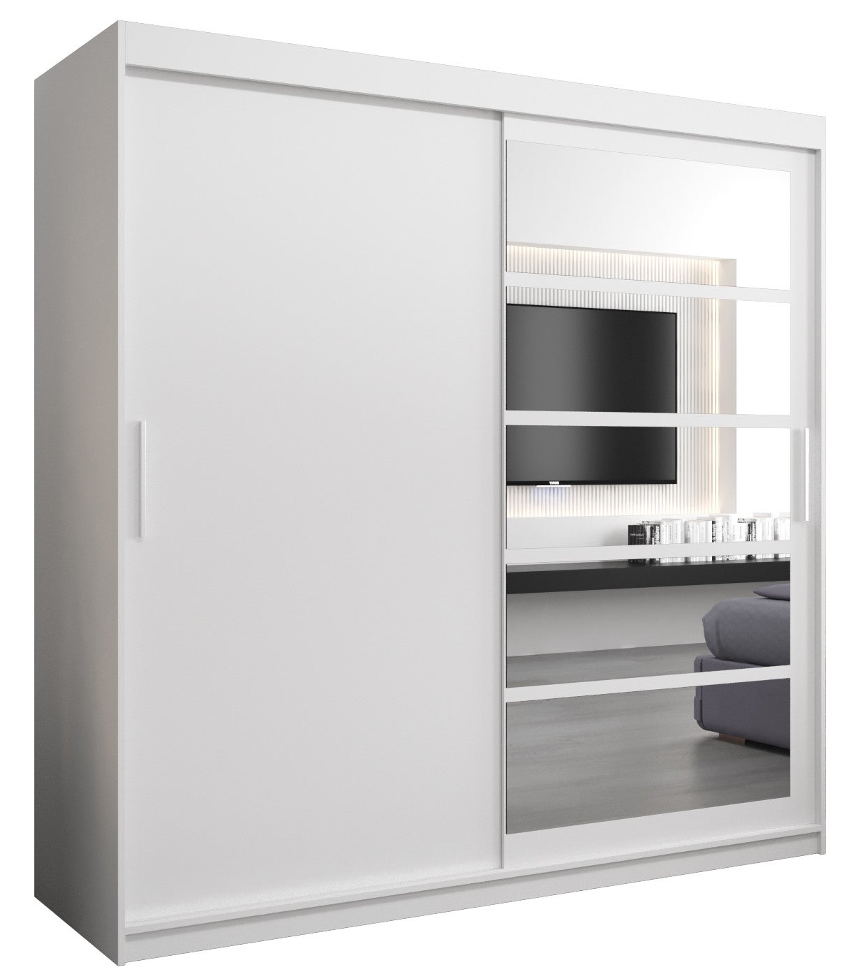 Szafa przesuwna garderoba ROMA 1 200 x 62 x 200 cm Biały - Abiks Meble