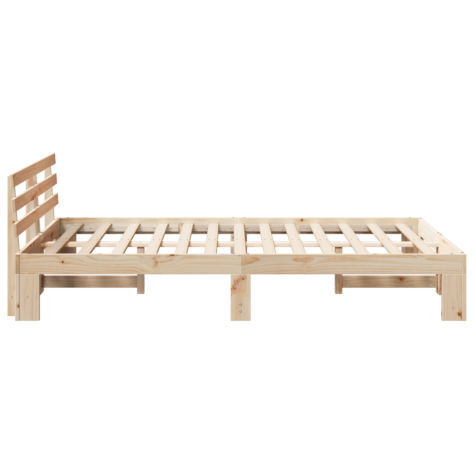 Ramka łóżka Naturalny 120 x 200 cm Lite drewno sosnowe vidaXL