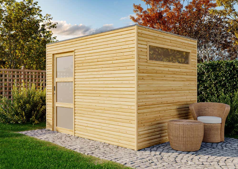Abri jardin bois traité porte coulissante 6m2 | Leroy Merlin