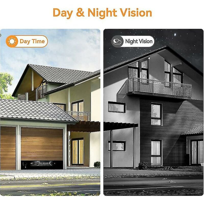 Caméra de sonnette sans fil, avec détection de mouvement, stockage en nuage, image HD en direct, vision nocturne, compatible Wi-Fi 2,4 g - 4