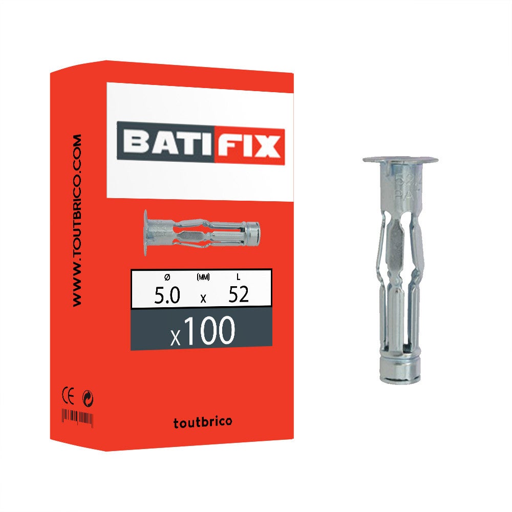 Boite 100 chevilles métalliques à expansion sans vis pour plaque ...