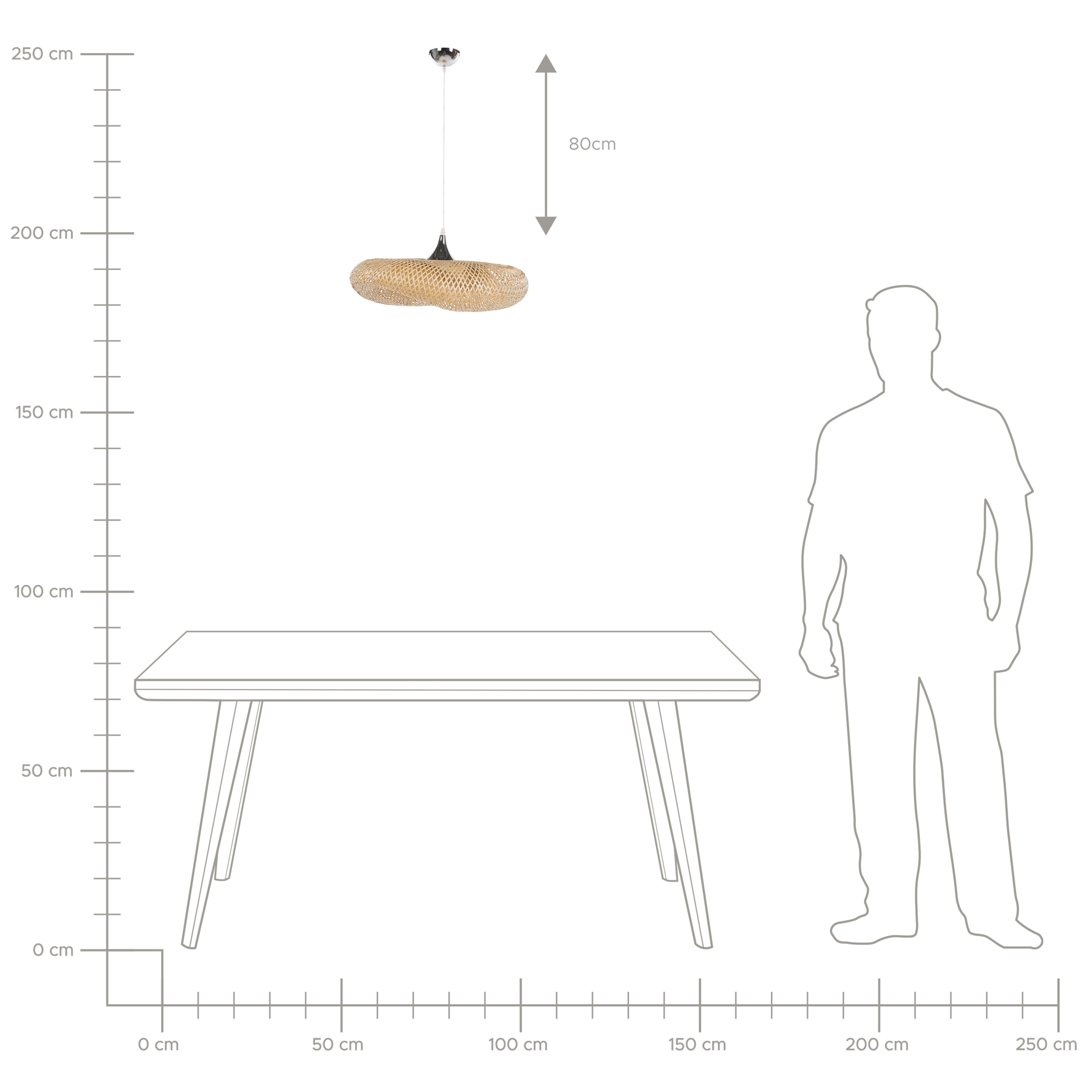 Lampadario BOYNE Legno di bambù Marrone chiaro - 8