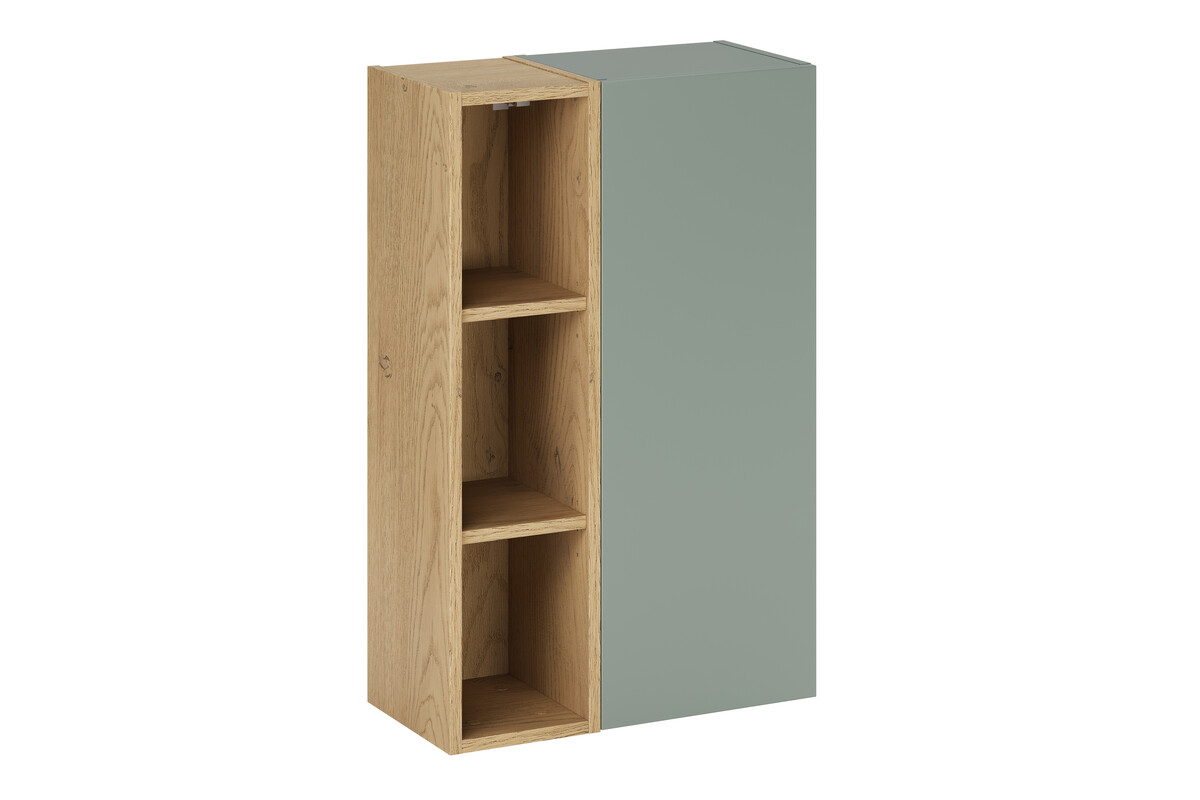 Półsłupek łazienkowy ASTER GREEN 50 cm zielony mat z regałem