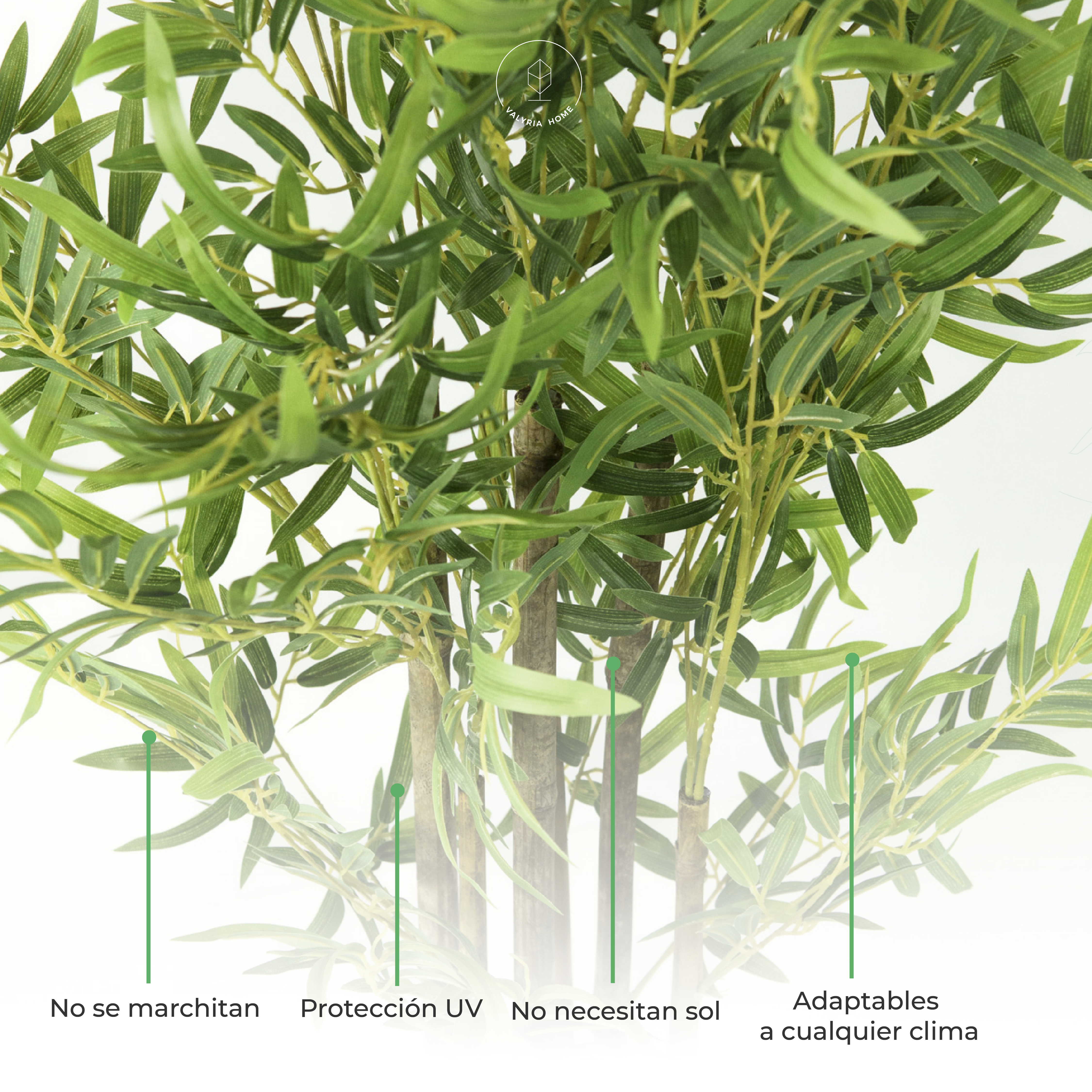 Planta Artificial Bambú 105 cm - Planta Decorativa Bambu Artificial - Árbol Artificial Bambú - 5