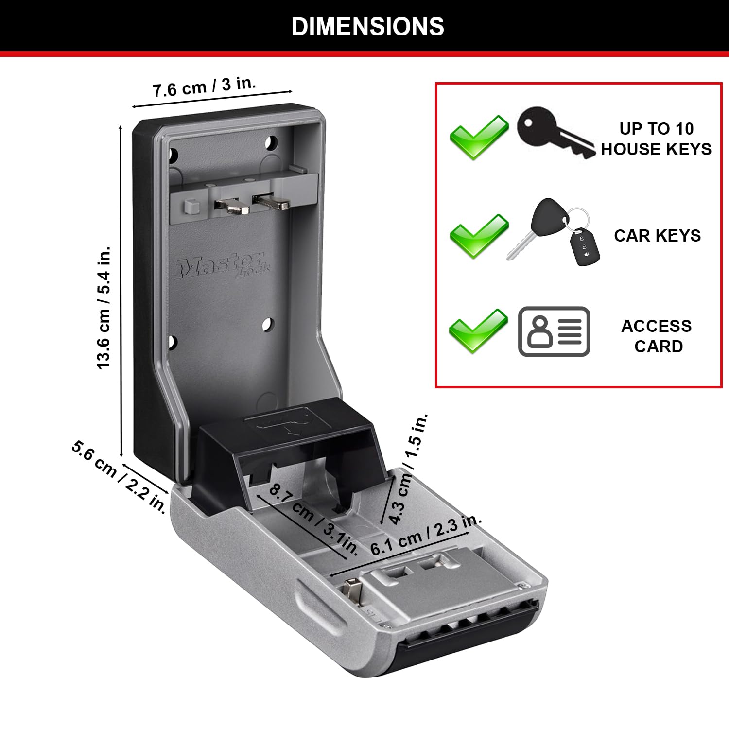 Coffre-fort pour Clés Master Lock 19,6 x 7,6 x 5,6 cm - 7