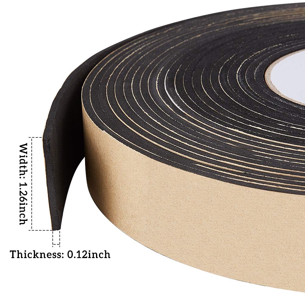 Tira de espuma adhesiva negra de 30 x 3 mm - Aislamiento impermeable para puertas y ventanas - Rollo de 10 m - 3