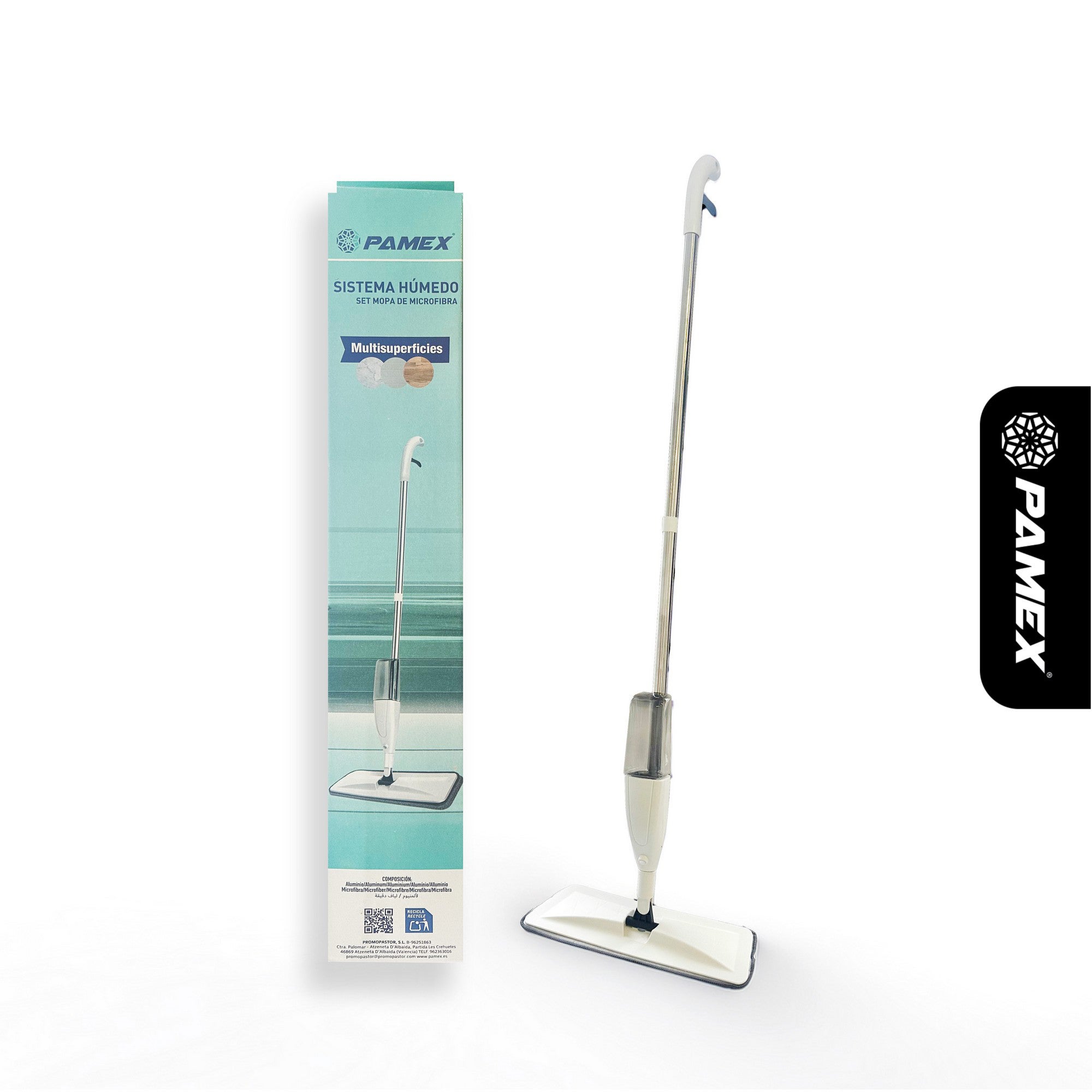 PAMEX Fregona Con Pulverizador Mopas De Limpieza Suelos Microfibra Mopa Spray Mop 350Ml Para El Hogar Cocina Azulejos Madera Cerámica - 6