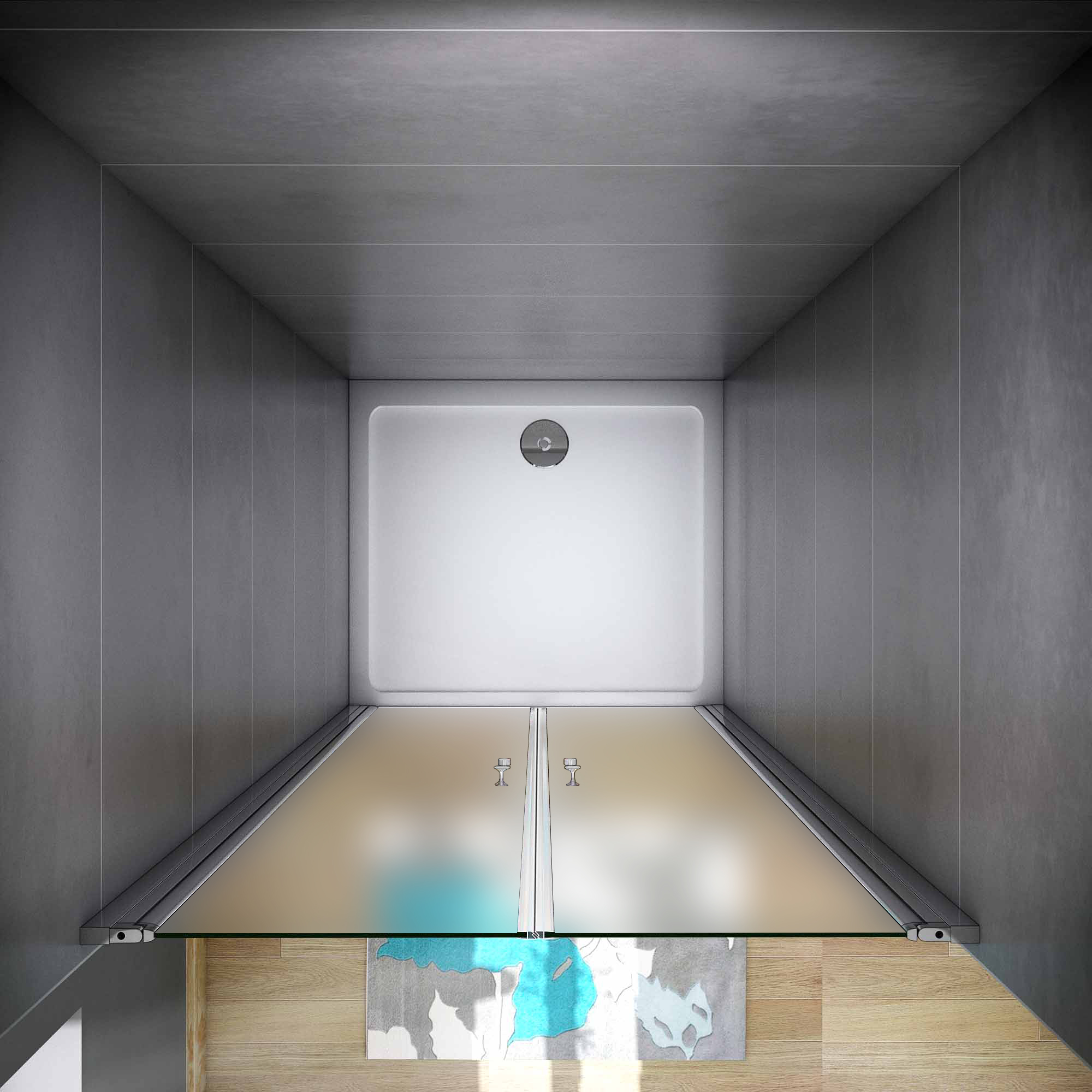 80x195cm Box Doccia Per Nicchia Doppia Porta Battente Saloon In Vetro 6mm Temperato Satinato Anticalcare - 4