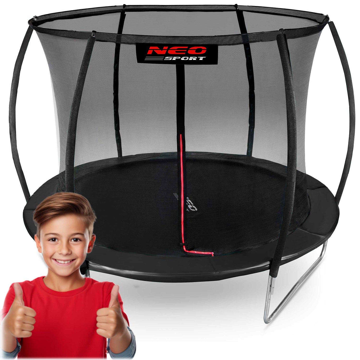 Trampolina ogrodowa dla dzieci z siatką wewnętrzną 252cm 8ft Neo-sport