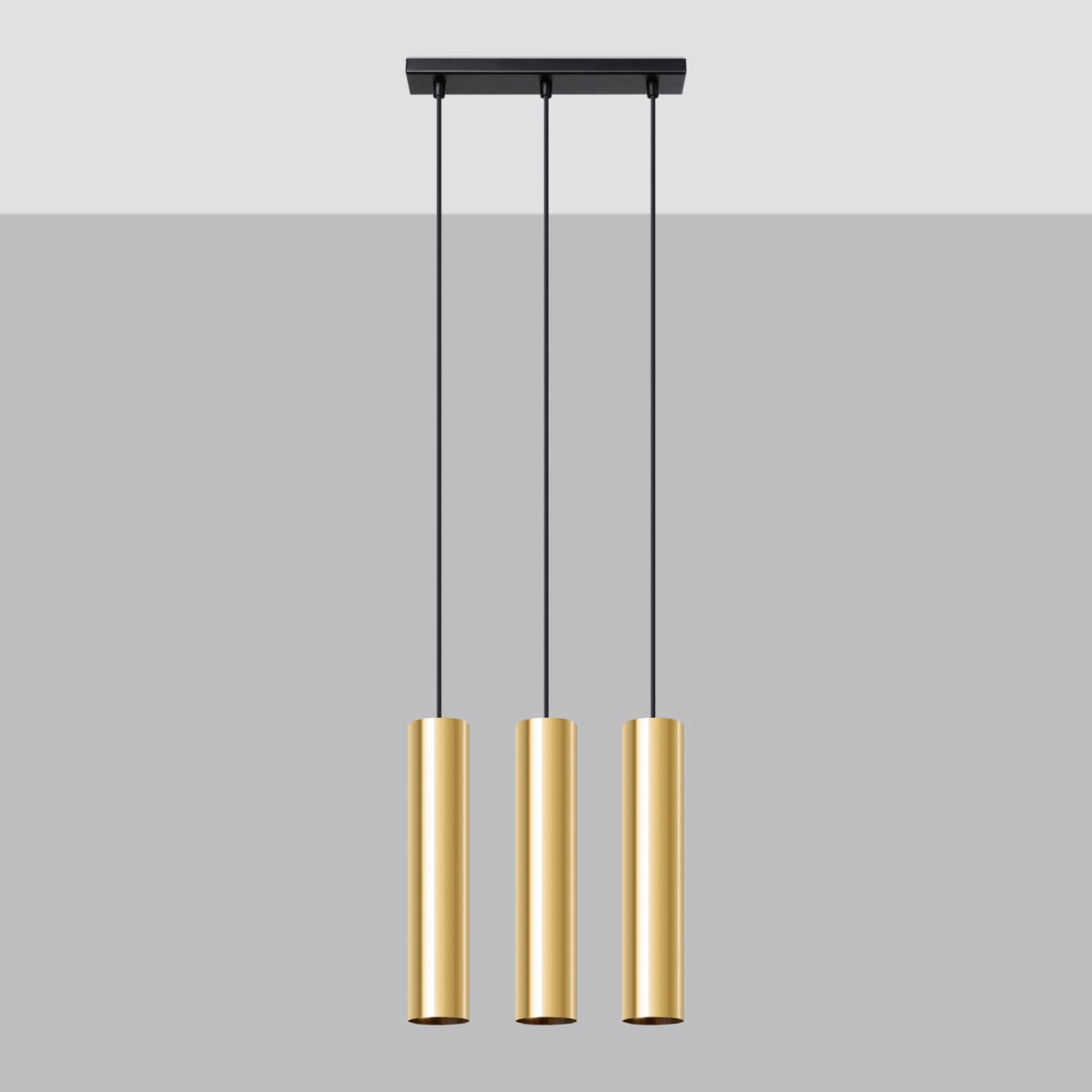 Lampa Wisząca TORIS 3 złoty połysk LED 4000K - 45x6x90cm Sollux