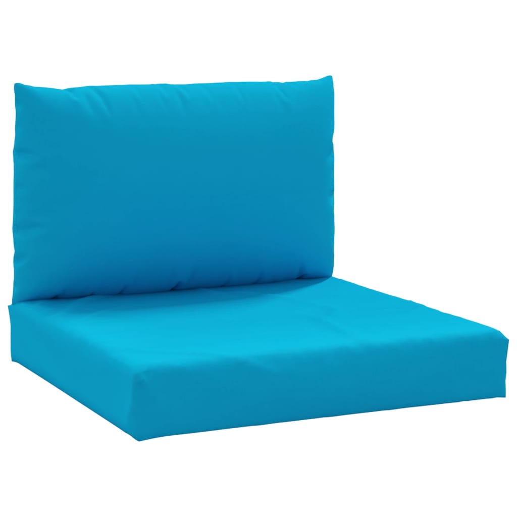 Juego de 2 cojines palet de tela oxford azul claro - 2