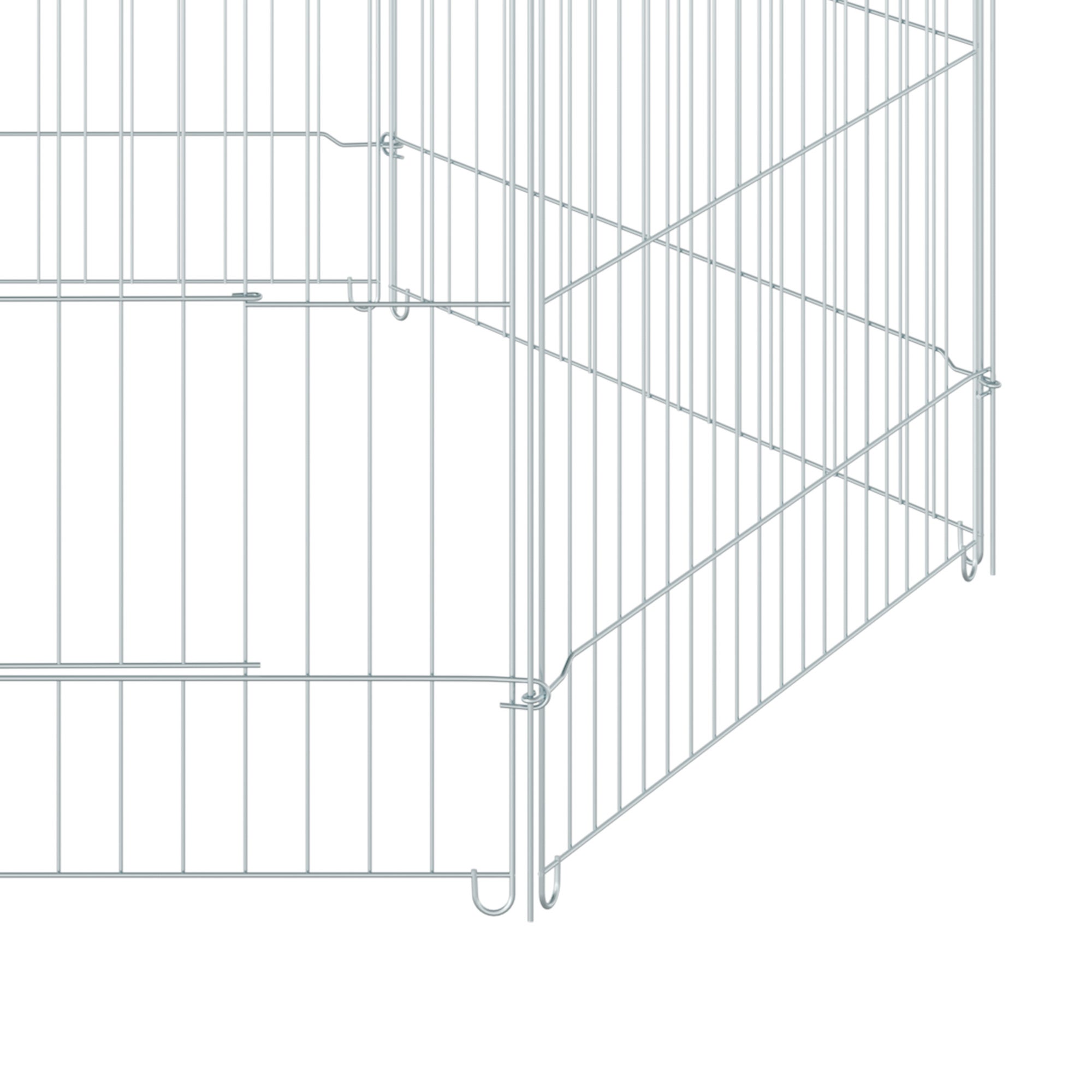 Parque de juegos para perros 6 paneles plegables PawHut 59x60cm plata - 4
