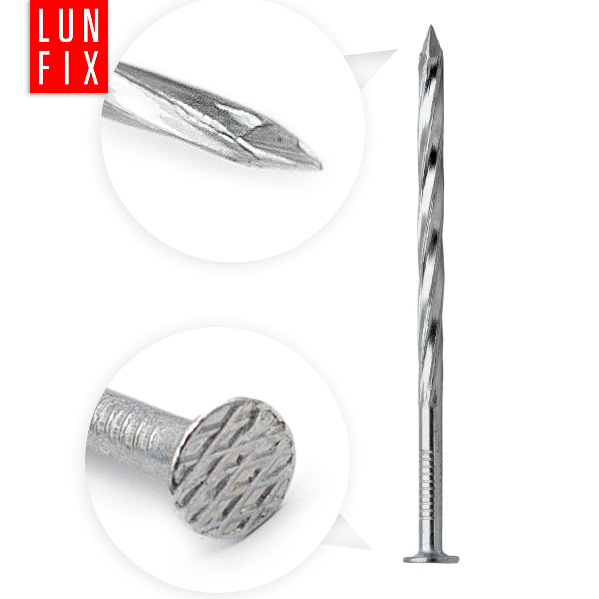 Gwoździe skręcane 3x80 mm ocynkowane 1kg ok. 214szt. - 4