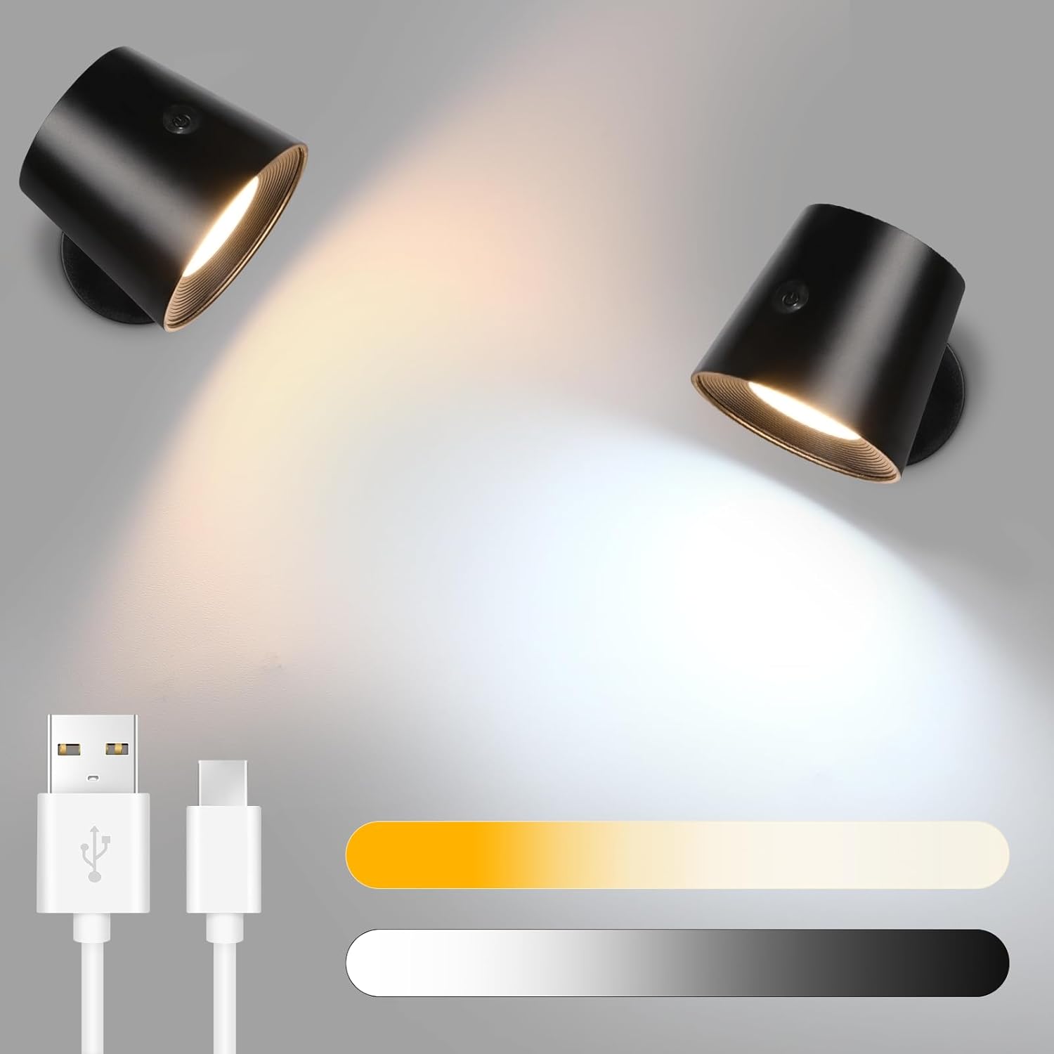SHRELAMS Applique Da Parete Rotante In Metallo Nero – Lampada Moderna Minimalista Con Luce LED G4 3000K Per Camera Da Letto E Corridoio - 3