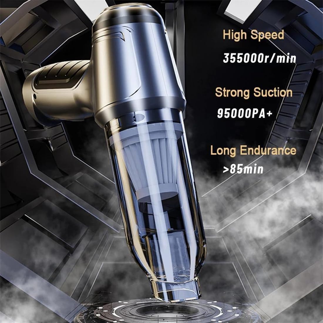 Aspirateur Vortex Compact Pro 12000Pa 2-en-1 sans fil pour voiture