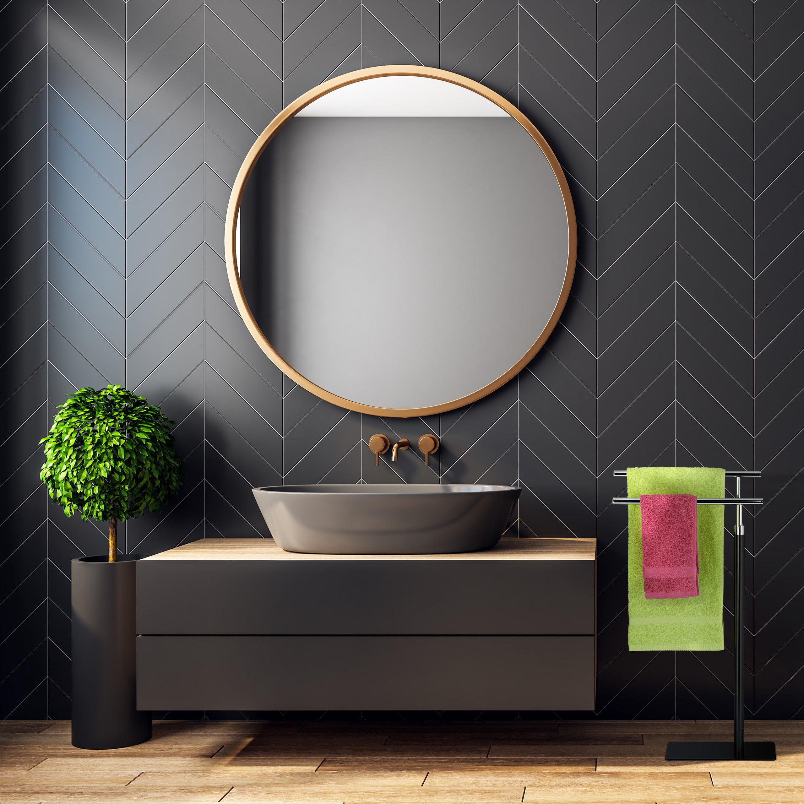 Porta Asciugamani Da Terra In Bambù - 3 Bracci, 2 Ripiani, Design Naturale, Per Bagno O Camera - Foto 11