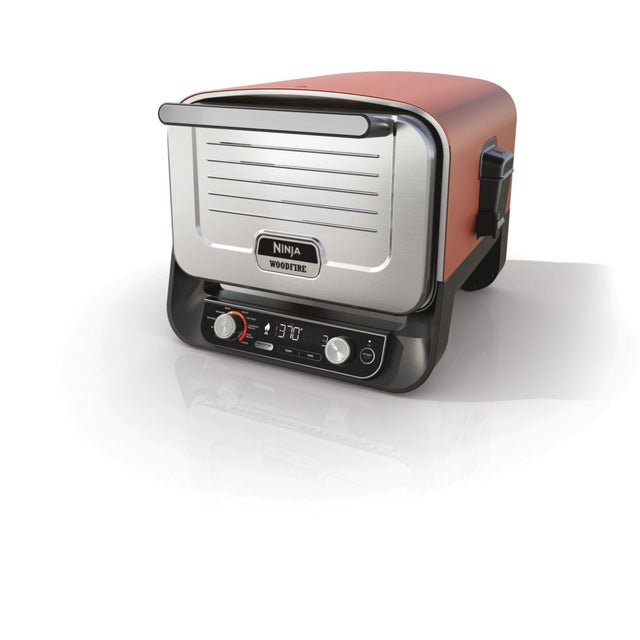 Ninja OO101EU Barbecue per l'Aperto e Bistecchiera Grill Elettrico 2400 W Nero Argento Rosso