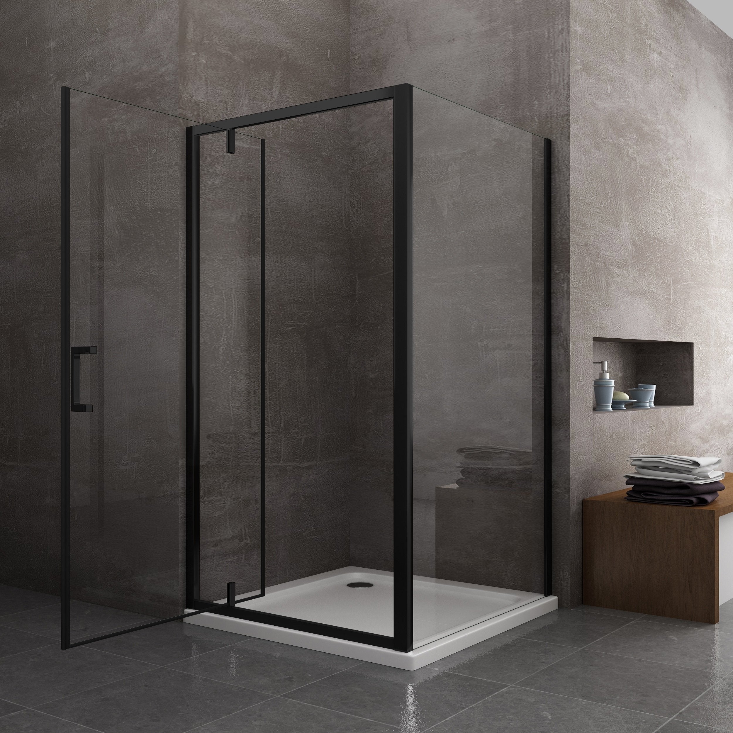 Box Per Dispositivi Home Con Porta In Vetro - Nero, 465x122x265 Mm, Per Router, Switch E Cavi