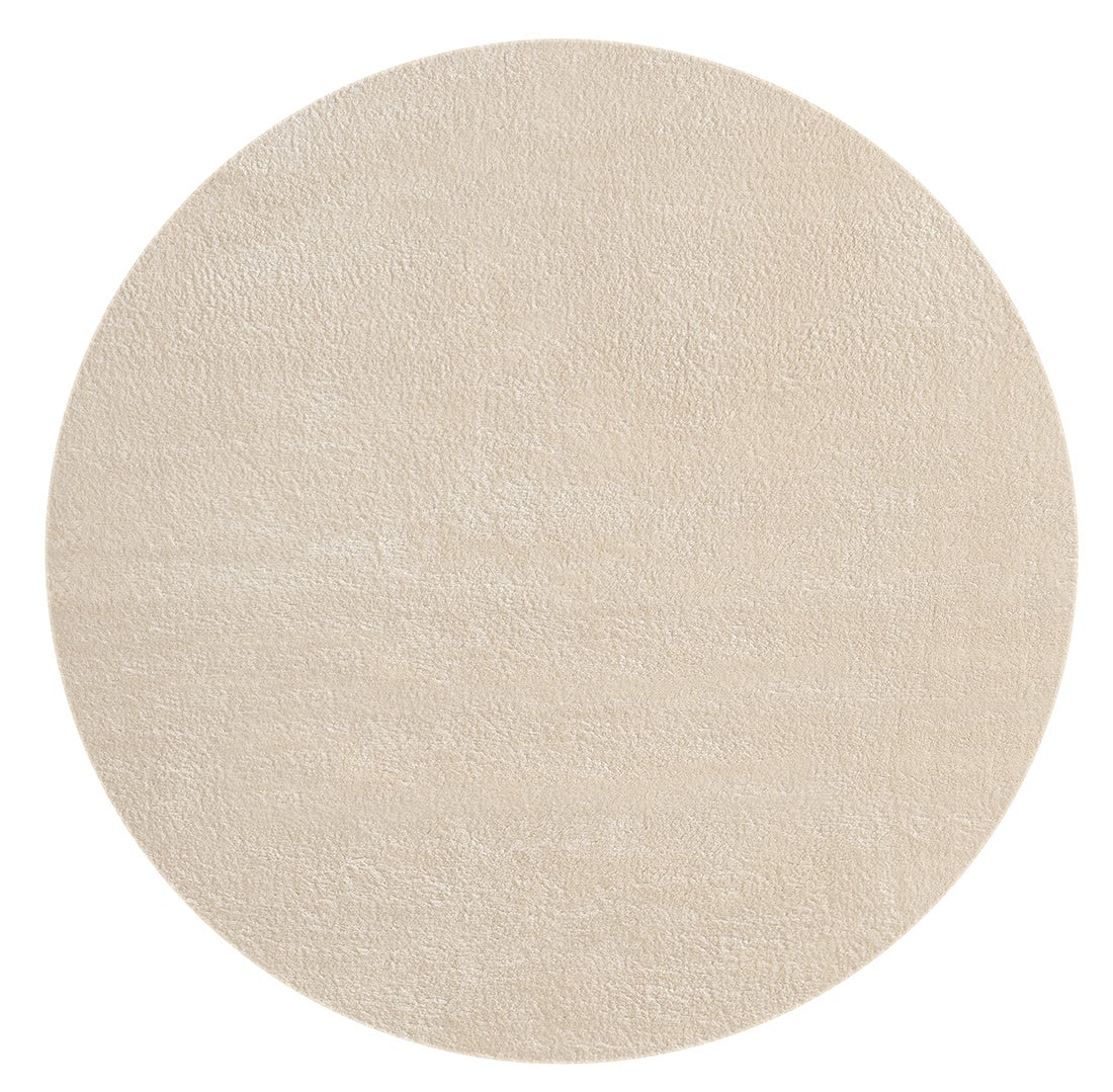 the carpet Relax tapis moelleux à poils courts, dessous antidérapant, lavable à 30 degrés, super soft, aspect fourrure, Beige, 120 cm - 3
