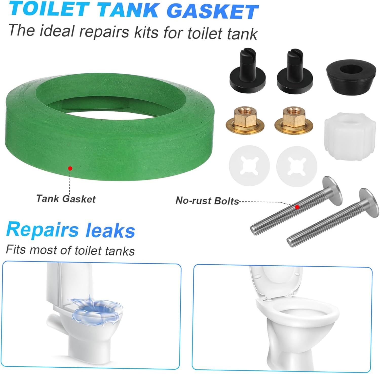 Kit Joint de Réservoir Wc Étanche Nbr Résistant Accessoires Plomberie pour Réparation Chasse Eau Joint Montage Fiable Entre Cuvette et Réservoir - 4