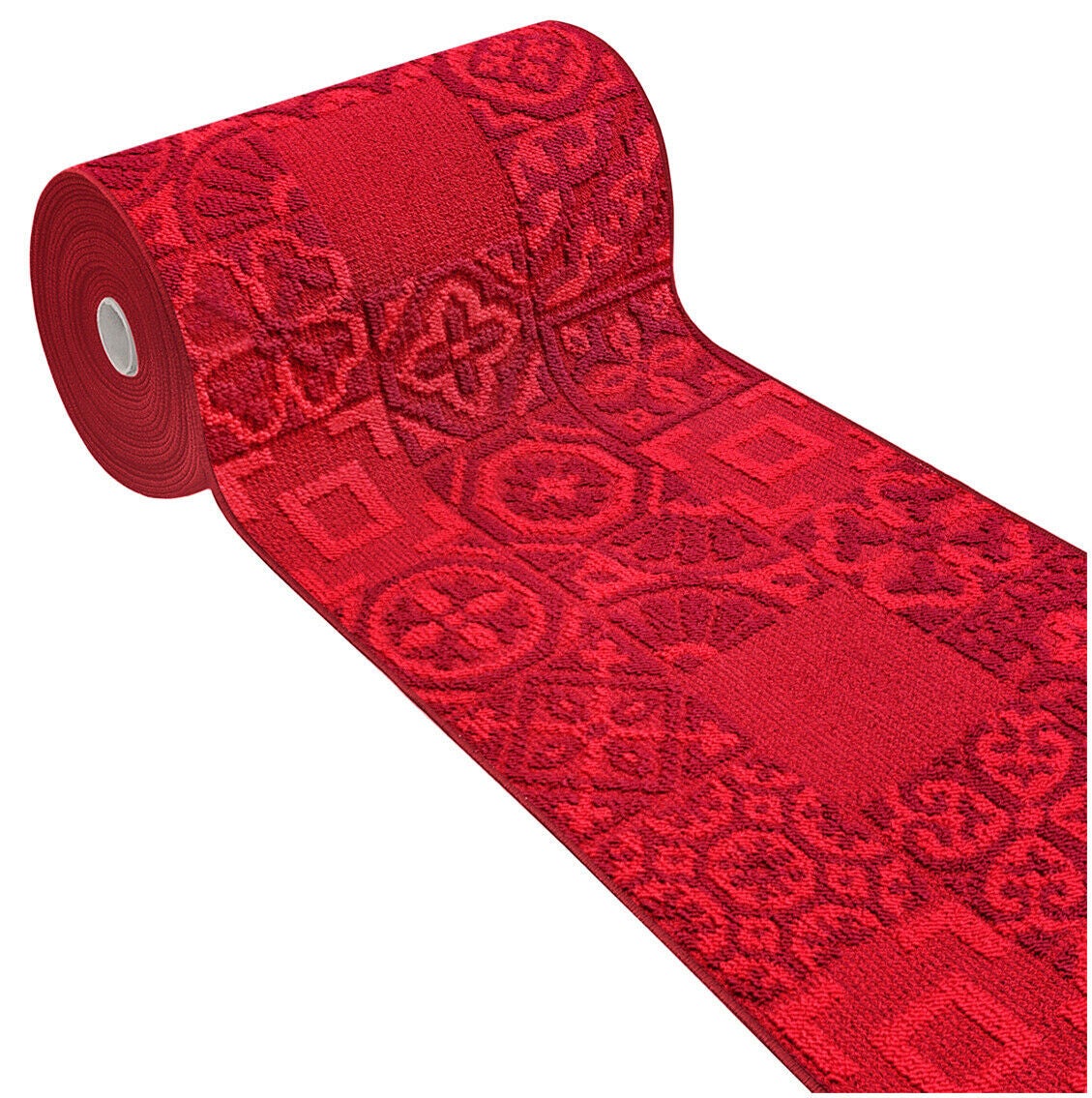 Alfombra de cocina 57x230 cm tejido 3d corredor absorbente base antideslizante azulejo mayólica burdeos