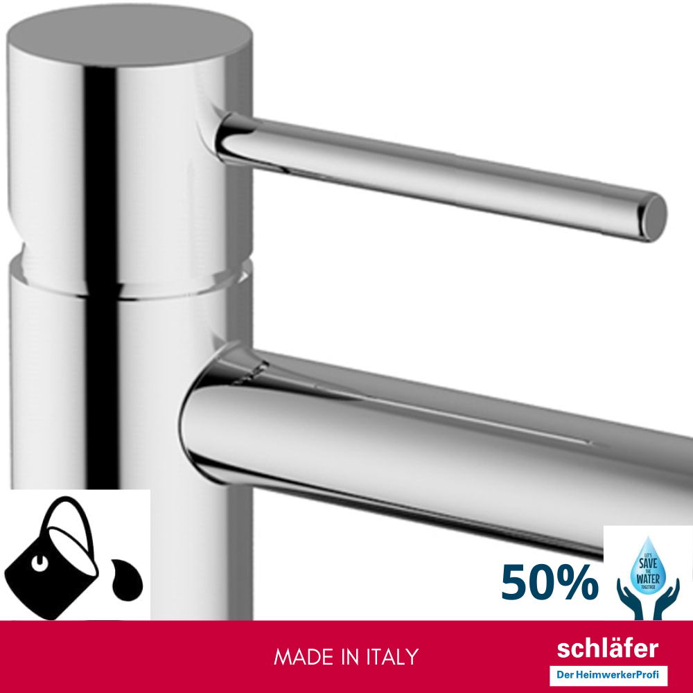 Schläfer 28505013 | Miscelatore Monocomando per Lavabo Alto Bagno serie Fonte25 con Scarico click-clack 1