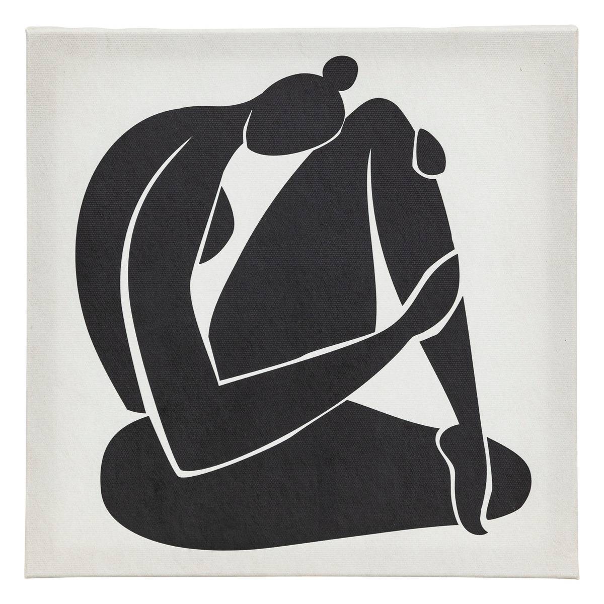 Lot de 5 toiles imprimées Cynthia noir et blanc 15x20/25x25cm - Atmosphera créateur d'intérieur - 3