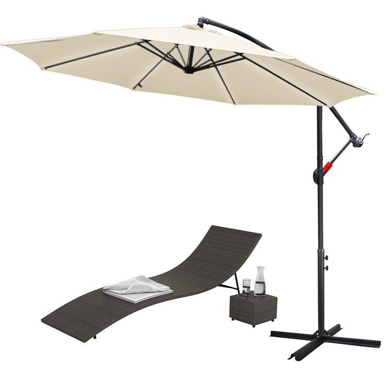 Parasol Aluminium Rectangulaire 210x140cm Sekey - Protection UV50+ Pour Jardin, Balcon & Terrasse