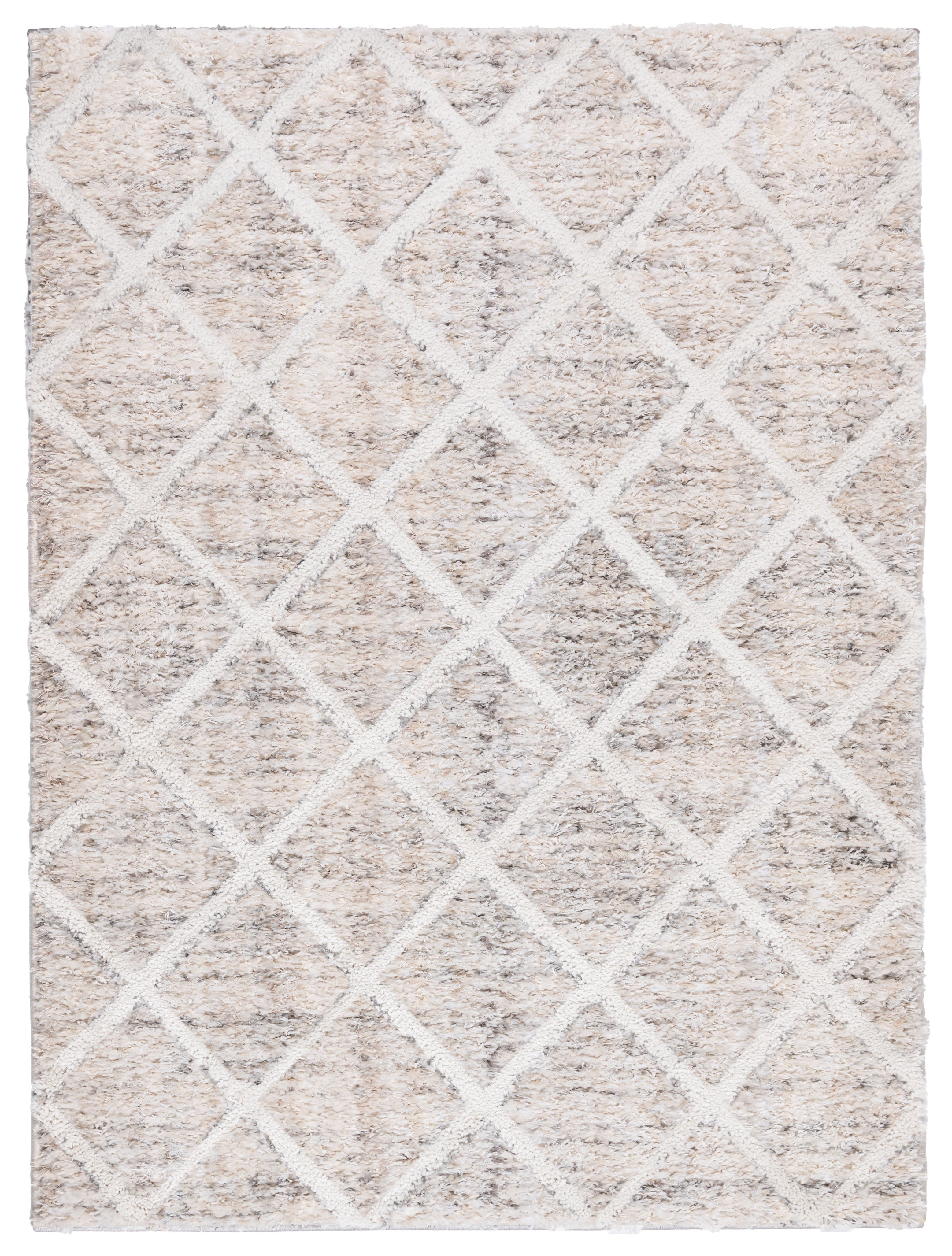 Dywan Multidecor Bilbao Shaggy 120 x 160 cm romby beżowy 1 szt.