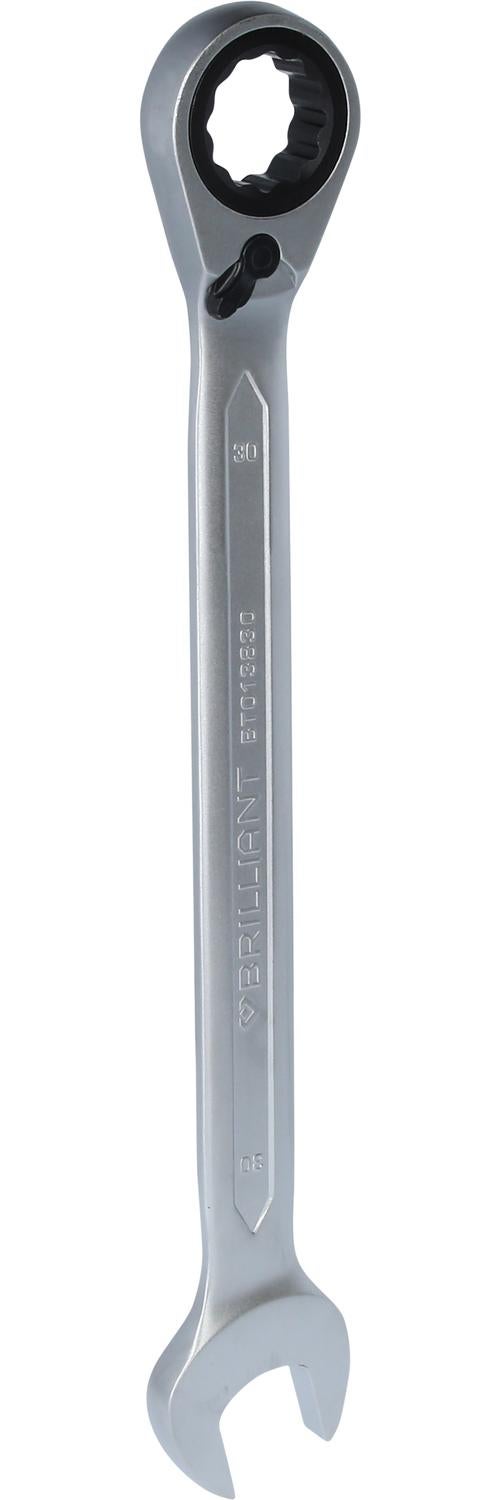 BRILLIANT TOOLS Klucze płasko-oczkowe z grzechotką dwustronną 30 mm - BT013830