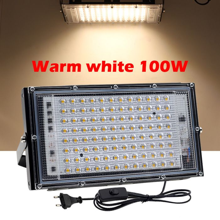 Projecteur LED 100W éclairage extérieur super lumineux blanc froid 3000K étanche IP66Etanche pour Cour GarageTerrain de Sport - 2