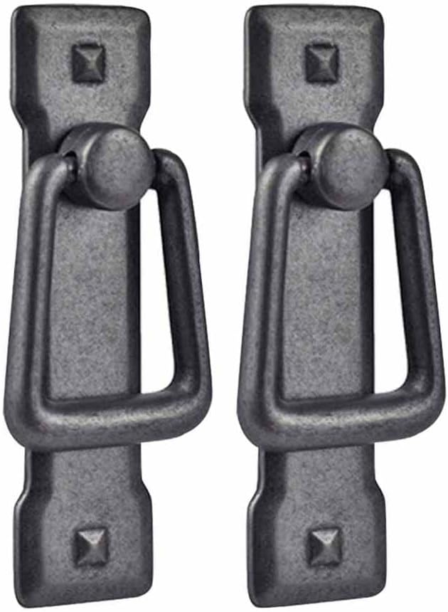 Zestaw 4 zabytkowych klamek do drzwi w kolorze brązowo-szarym do szafki kuchennej, komody i szuflady 95 x 25 mm