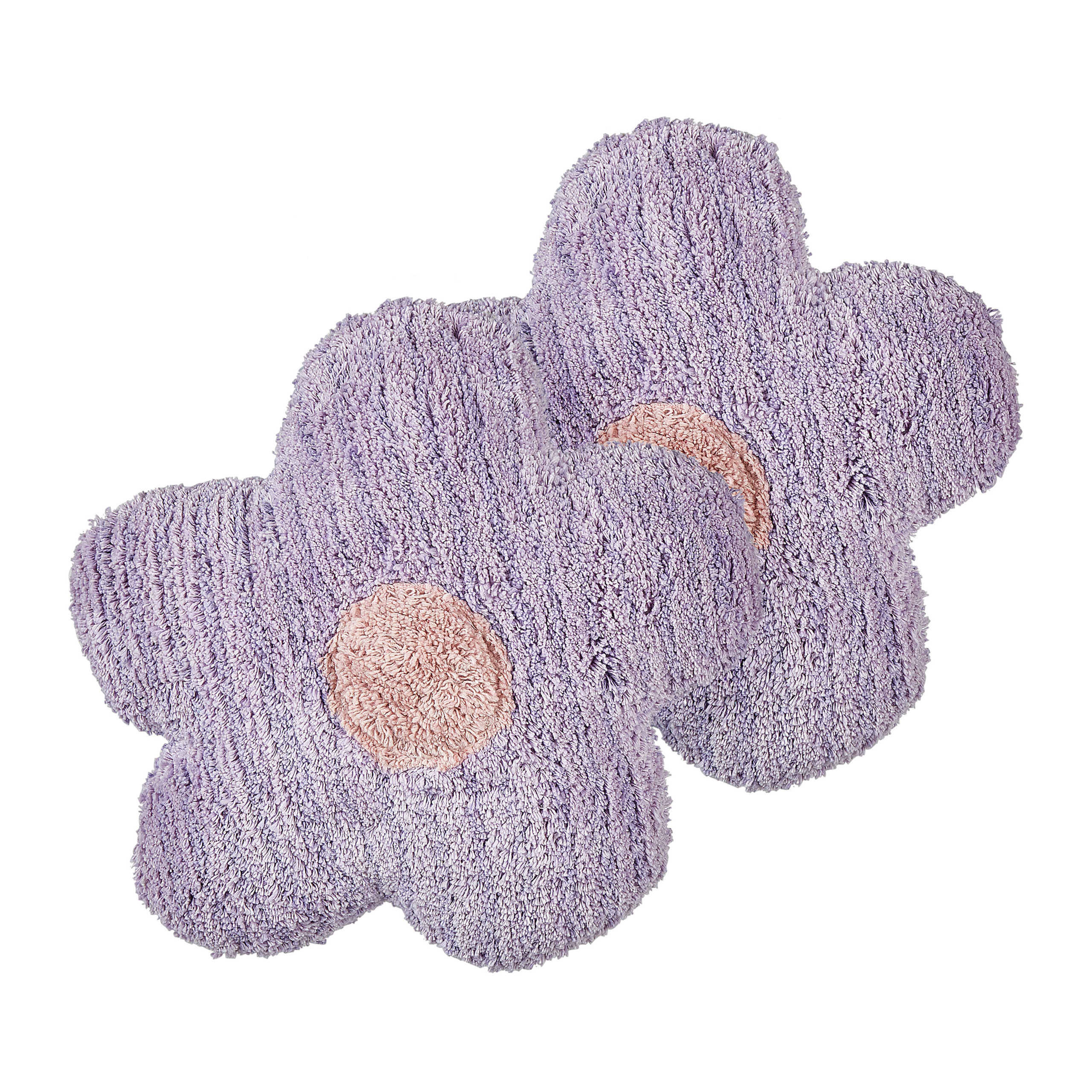 Beliani conjunto de 2 cojines flor de algodón violeta 30 x 30 cm sorrel