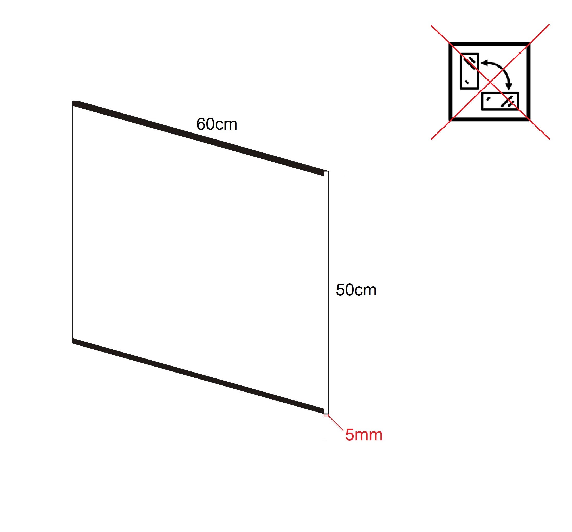 Fond de hotte verre transparent 50x60cm - 4