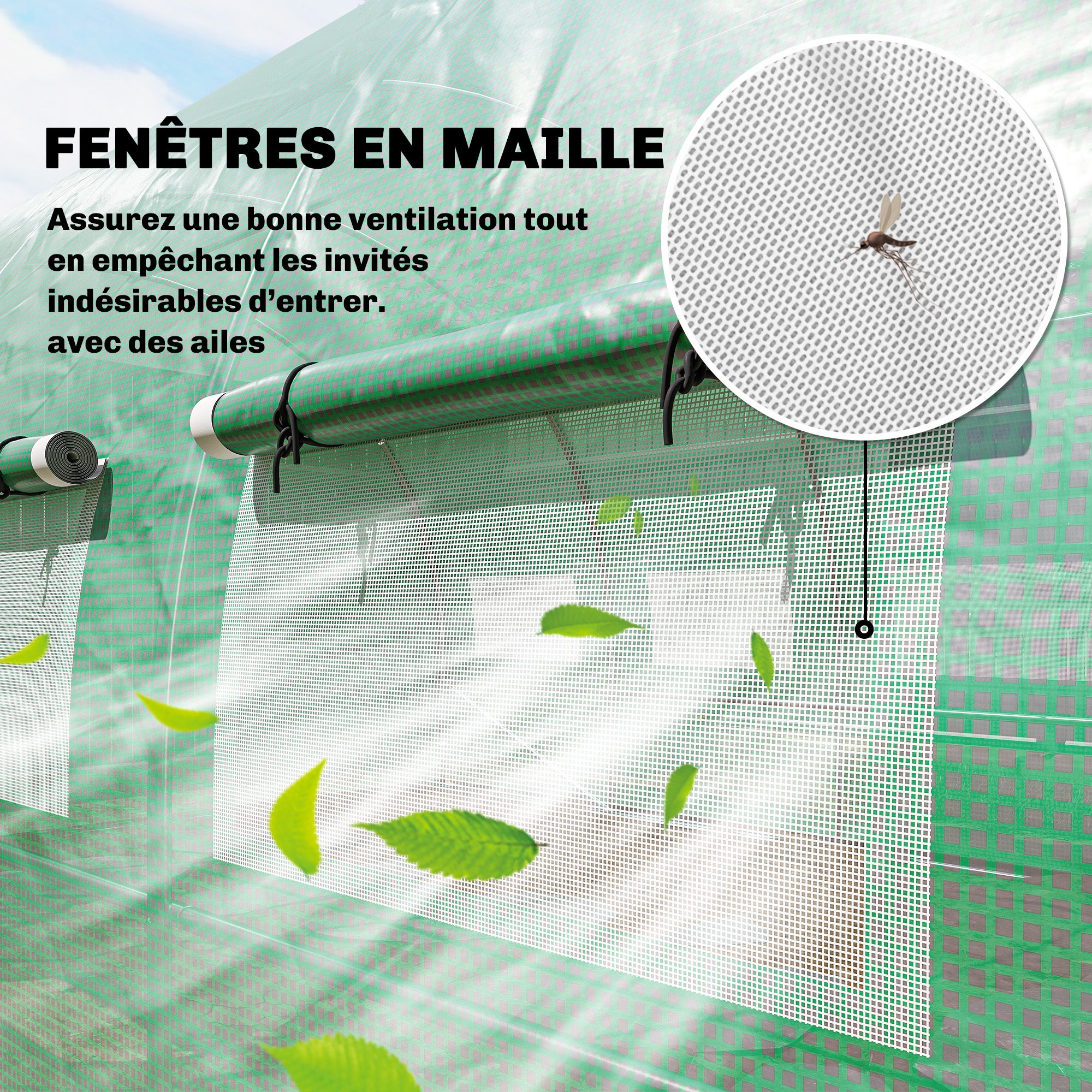 Serre tunnel de jardin PE Outsunny - 7