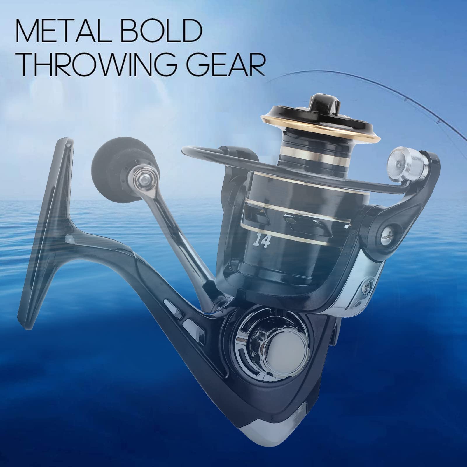 5.2: 1 mulinello da pesca in metallo con rapporto di trasmissione ad alta velocità Accessori da pesca (AE3000) - 3